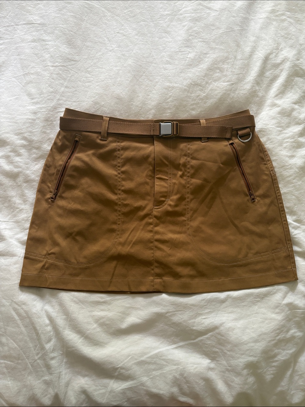 Outdoor Voices Caramel Mini Skirt with Shorts and Belt